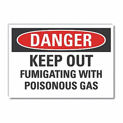 LYLE LCU40564RD5X35 Poison Gas Danger Reflective Label 3.5inx5in
