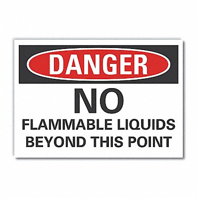 LYLE LCU40565ND10X7 Flammable Material Danger Lbl 7x10in