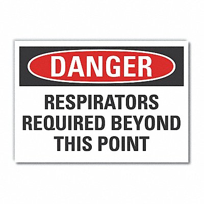 LYLE LCU40567ND10X7 Respirator Required Danger Lbl 7x10in