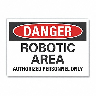 LYLE LCU40568ND14X10 Robot Area Danger Lbl 10x14in Polyester
