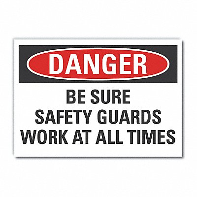 LYLE LCU40574ND5X35 Safety Guards Danger Lbl 3.5x5in Polyest