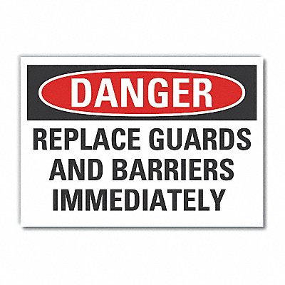 LYLE LCU40579RD14X10 Machine Guards Danger Reflective Label 10x14in