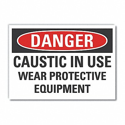 LYLE LCU40582ND7X5 Caustic Danger Label 5inx7in Polyester