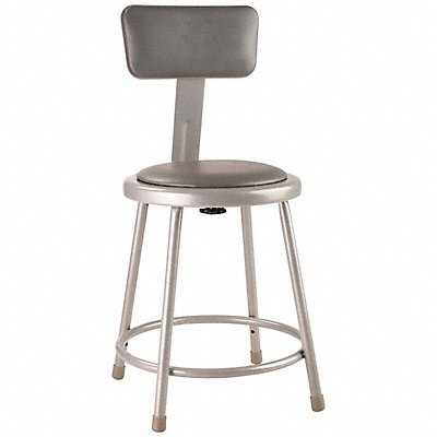 NATIONAL PUBLIC SEATING 6418B Round Stool Welded Tube Leg Grey 31 H