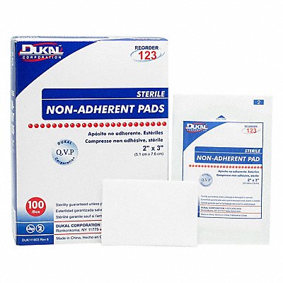 GRAINGER 3JME4 Non-Adherent Pad White 3 L 2 W PK100