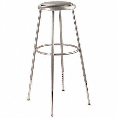 NATIONAL PUBLIC SEATING 6430H Round Stool Adjustable Legs Grey 31 H