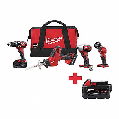 MILWAUKEE 26952400000000 Cordless Combination Kit 4 Tools 18V DC