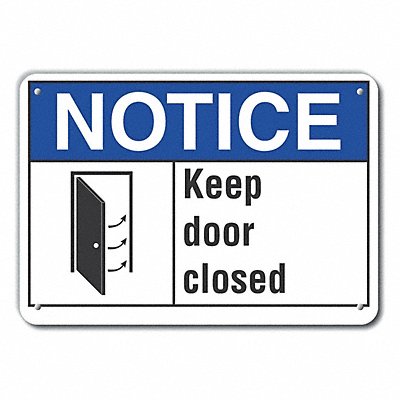 LYLE LCU50005NA14X10 Alum Door Instrction Notice Sign 10x14in