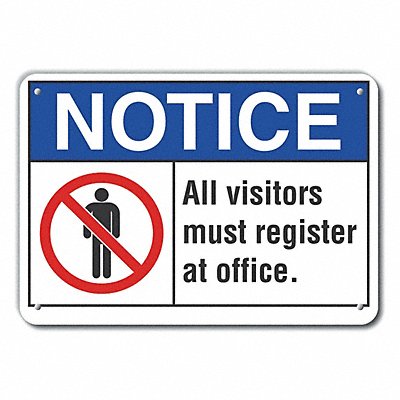 LYLE LCU50010NA14X10 Aluminum Visitors Notice Sign 10x14in