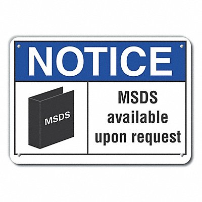 LYLE LCU50017NP10X7 Msds Info Notice Sign 7x10in Plastic
