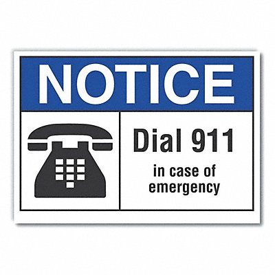 LYLE LCU50018ED10x7 Notice Sign 7 in x 10 in Non-PVC Polymer