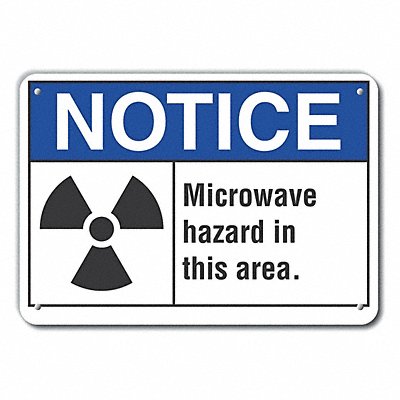 LYLE LCU50019NA14X10 Alum Microwave Notice Sign 10x14in Alum