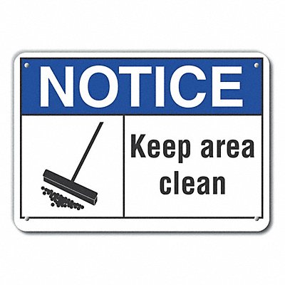 LYLE LCU50023RA10X7 Reflective Cleaning Notice Sign 7x10in Alum