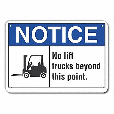 LYLE LCU50038RA14X10 Reflective Lift Truck Traffic Note Sign 10x14in
