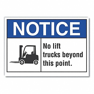 LYLE LCU50038ND10X7 Lift Truck Traffic Notice Lbl 7x10in