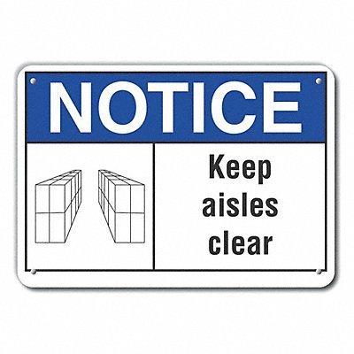 LYLE LCU50039NP14X10 Plastic Keep Clear Notice Sign 10x14in