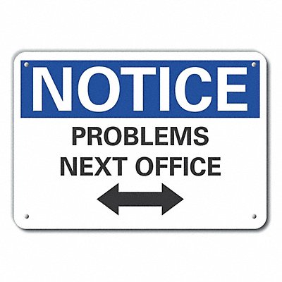 LYLE LCU50040RA14X10 Reflective Humor Notice Sign 10x14in Alum