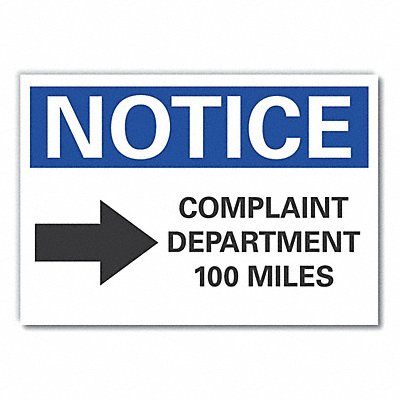 LYLE LCU50041RD7X5 Humor Notice Reflective Label 5x7in