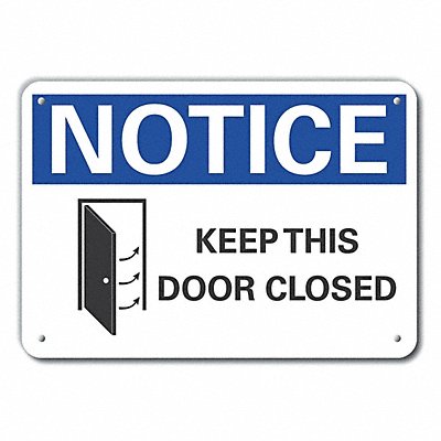 LYLE LCU50042RA14X10 Door Instrction Notice Sign 10x14in Alum