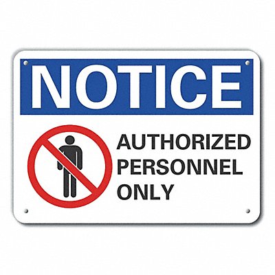 LYLE LCU50043RA10X7 Notice Sign 7 in x 10 in Aluminum