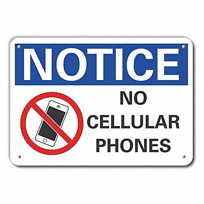 LYLE LCU50047NA10X7 Aluminum No Phone Notice Sign 7x10in