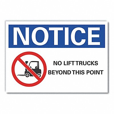 LYLE LCU50050ND7X5 Lift Truck Traffic Notice Lbl 5x7in Polyest