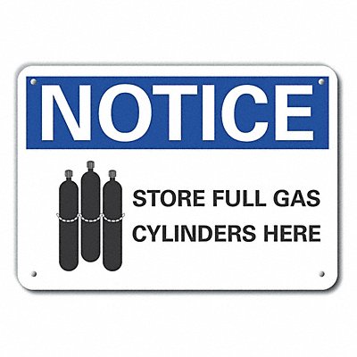 LYLE LCU50059NA14X10 Cylinder Handling Note Sign 10x14in Alum