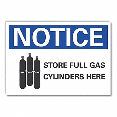 LYLE LCU50059RD7X5 Cylinder Handlng Note Reflective Label 5x7in