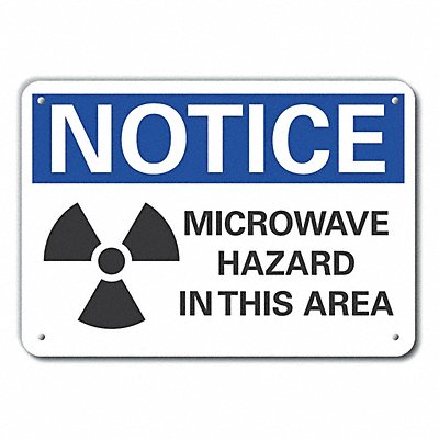 LYLE LCU50061NA14X10 Alum Microwave Notice Sign 10x14in Alum