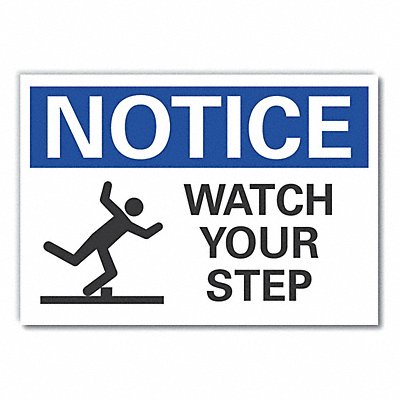 LYLE LCU50064RD10X7 Steps Notice Reflective Label 7inx10in