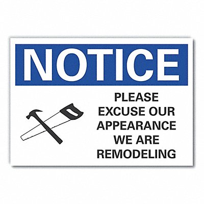 LYLE LCU50065RD14X10 Constructn Area Notice Reflective Label 10x14in