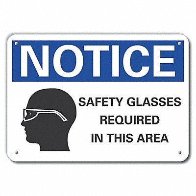LYLE LCU50071RA14X10 Reflective Eye Notice Sign 10x14in Aluminum