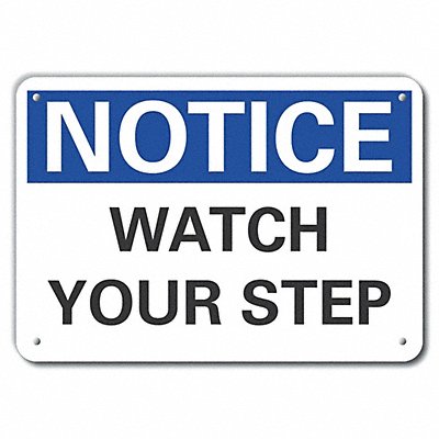 LYLE LCU50080NA14X10 Alum Steps Notice Sign 10x14in Alum