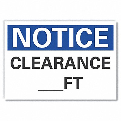 LYLE LCU50085RD7X5 Clearance Notice Reflective Label 5inx7in