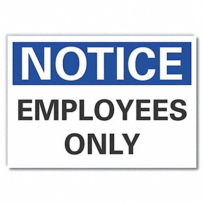 LYLE LCU50087ND7X5 Employee Visitor Note Lbl 5x7in Polyest