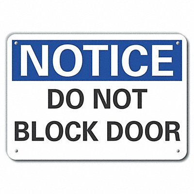 LYLE LCU50099RA10X7 Door Instruction Notice Sign 7x10in Alum