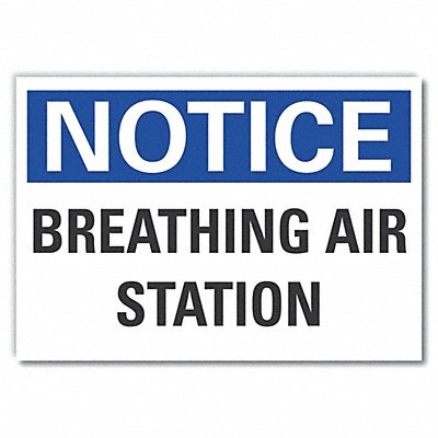 LYLE LCU50114ND5X35 Breathng Apparatus Notice Lbl 3 1/2x5in