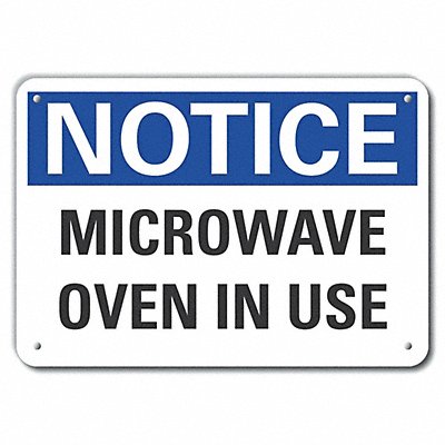 LYLE LCU50117NA14X10 Alum Microwave Notice Sign 10x14in Alum