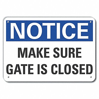 LYLE LCU50123NP14X10 Plastic Gate Operation Notice Sign 10x14in