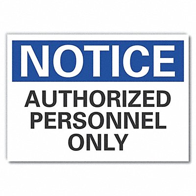LYLE LCU50124ND5X35 Auth Person Notice Lbl 3.5inx5in Polyest