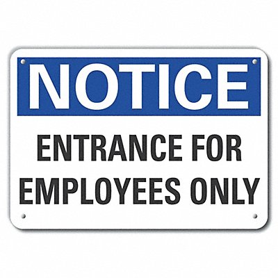 LYLE LCU50134NA10X7 Entrance Sign 7 in x 10 in Aluminum