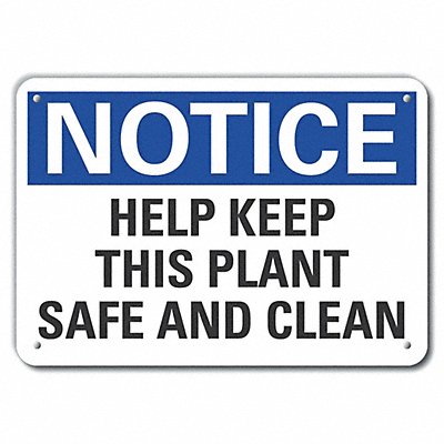 LYLE LCU50173NA10X7 Aluminum Cleaning Notice Sign 7x10in