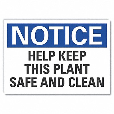 LYLE LCU50173ND7X5 Cleaning Notice Label 5x7in Polyester