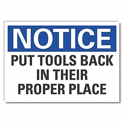 LYLE LCU50180ND10X7 Cleaning Notice Label 7x10in Polyester