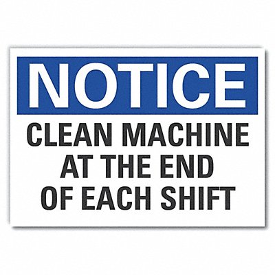 LYLE LCU50188ED10x7 Notice Sign 7 inx10 in Non-PVC Polymer