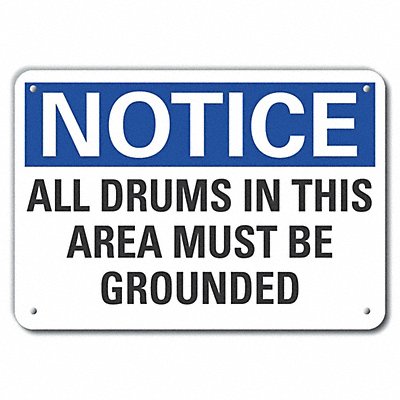 LYLE LCU50193NP14X10 Electrical Ground Notice Sign 10x14in