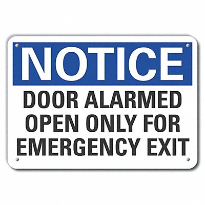 LYLE LCU50197RA10X7 Door Instruction Notice Sign 7x10in Alum