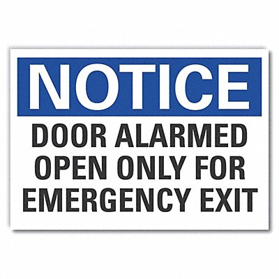 LYLE LCU50197ED10x7 Notice Sign 7 in x 10 in Non-PVC Polymer