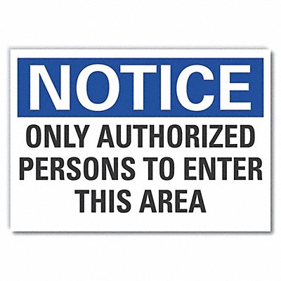 LYLE LCU50206RD5X35 Auth Person Notice Label 3.5in x 5in