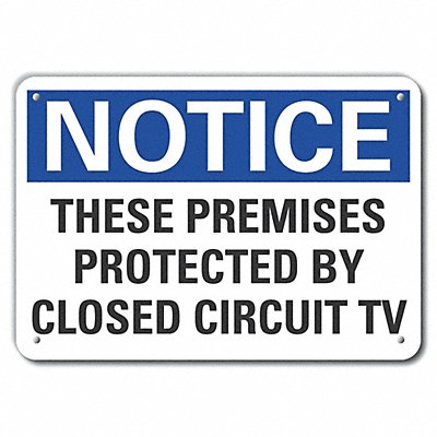 LYLE LCU50221RA10X7 Reflective Srveillnce Notice Sign 7x10in Alum